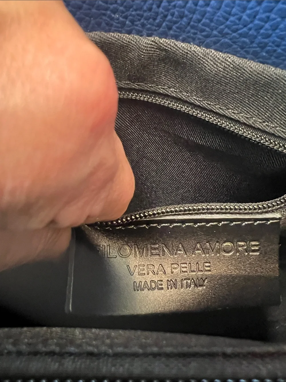 Filomena navy leather